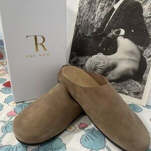 The Row Men's Brown Suede Slip-Ons